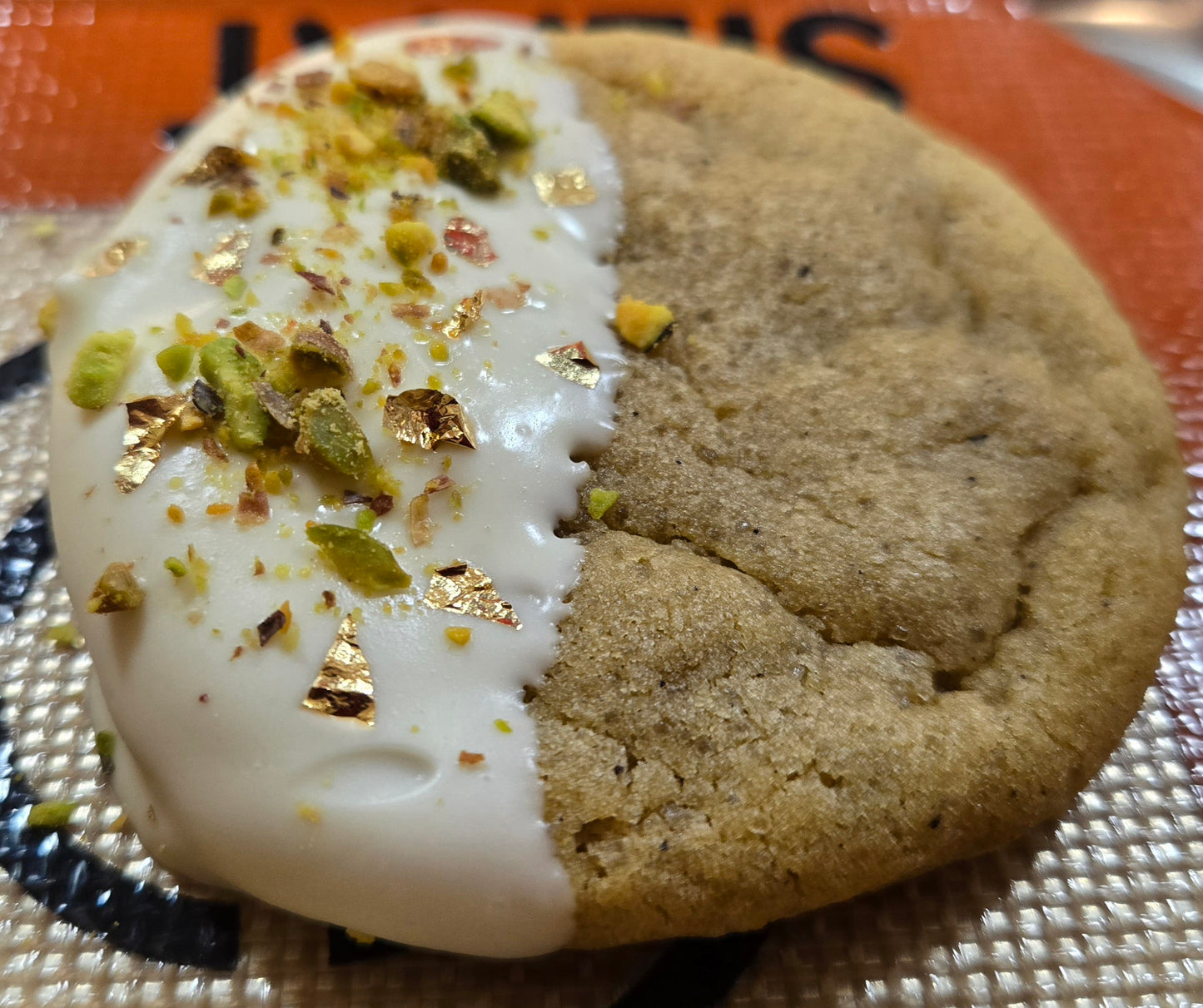 Chocolate-Dipped Pistachio Cream Cookies