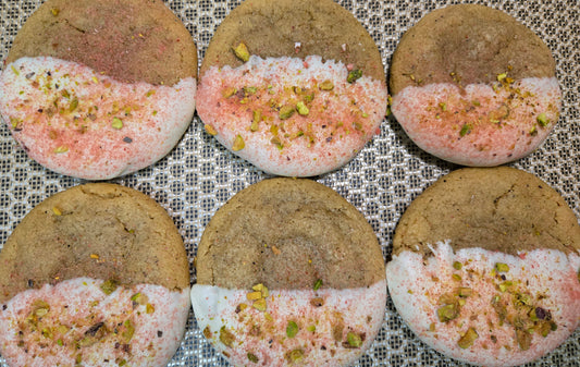 Chocolate-Dipped Pistachio Cream Cookies