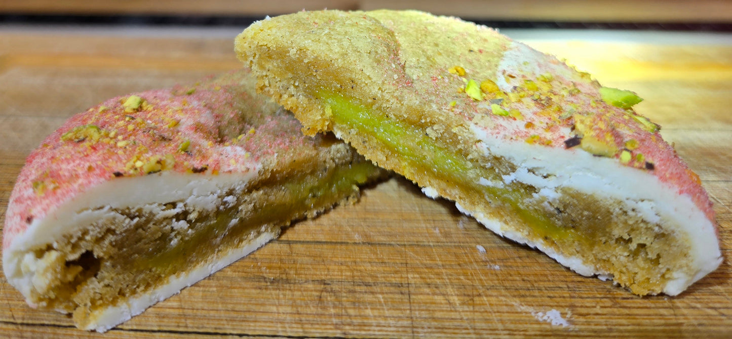 Chocolate-Dipped Pistachio Cream Cookies