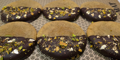 Chocolate-Dipped Pistachio Cream Cookies