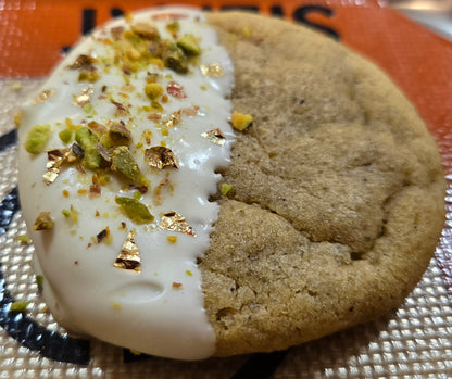 Chocolate-Dipped Pistachio Cream Cookies