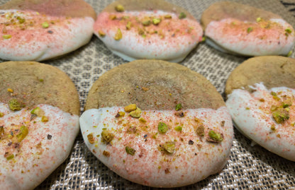Chocolate-Dipped Pistachio Cream Cookies